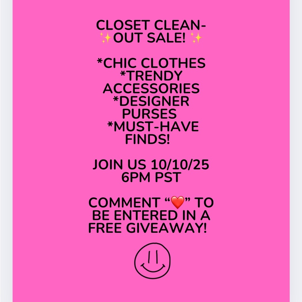 HUGE Closet Clean-Out Sale!